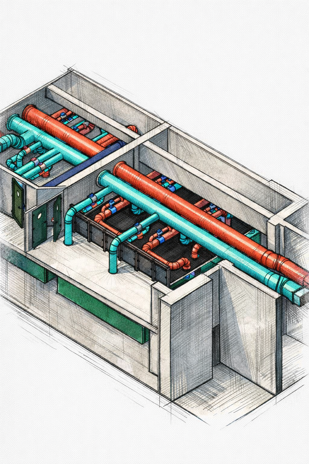 Illustration chaufferie CVC